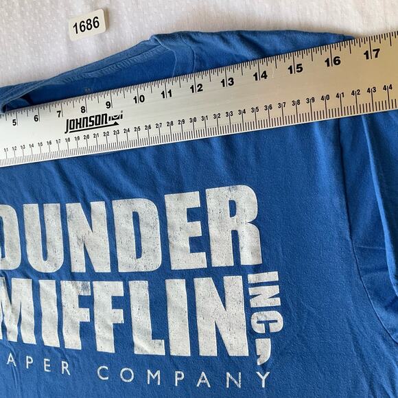 The Office Men’s Short Sleeve T-shirt size M, Blue, Dunder Mifflin Paper Company - Picture 2 of 7